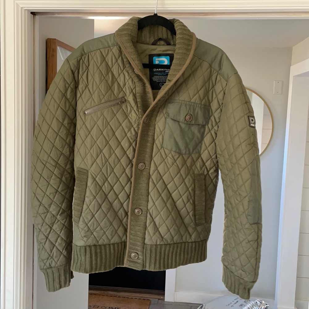 Green quilted puffer jacket